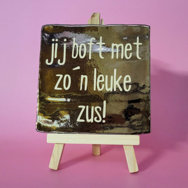 Tegeltje_Jij boft met zo'n leuke zus