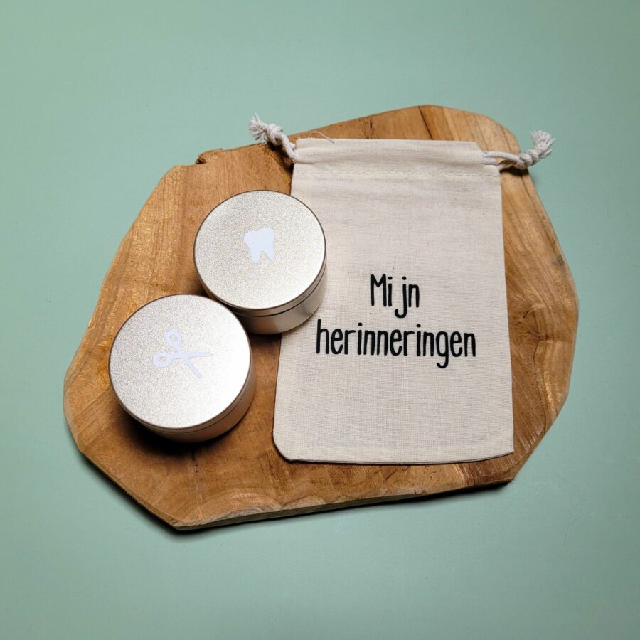 Katoenen zakje_Mijn herinneringen_Set met blikjes_Just Bonnie
